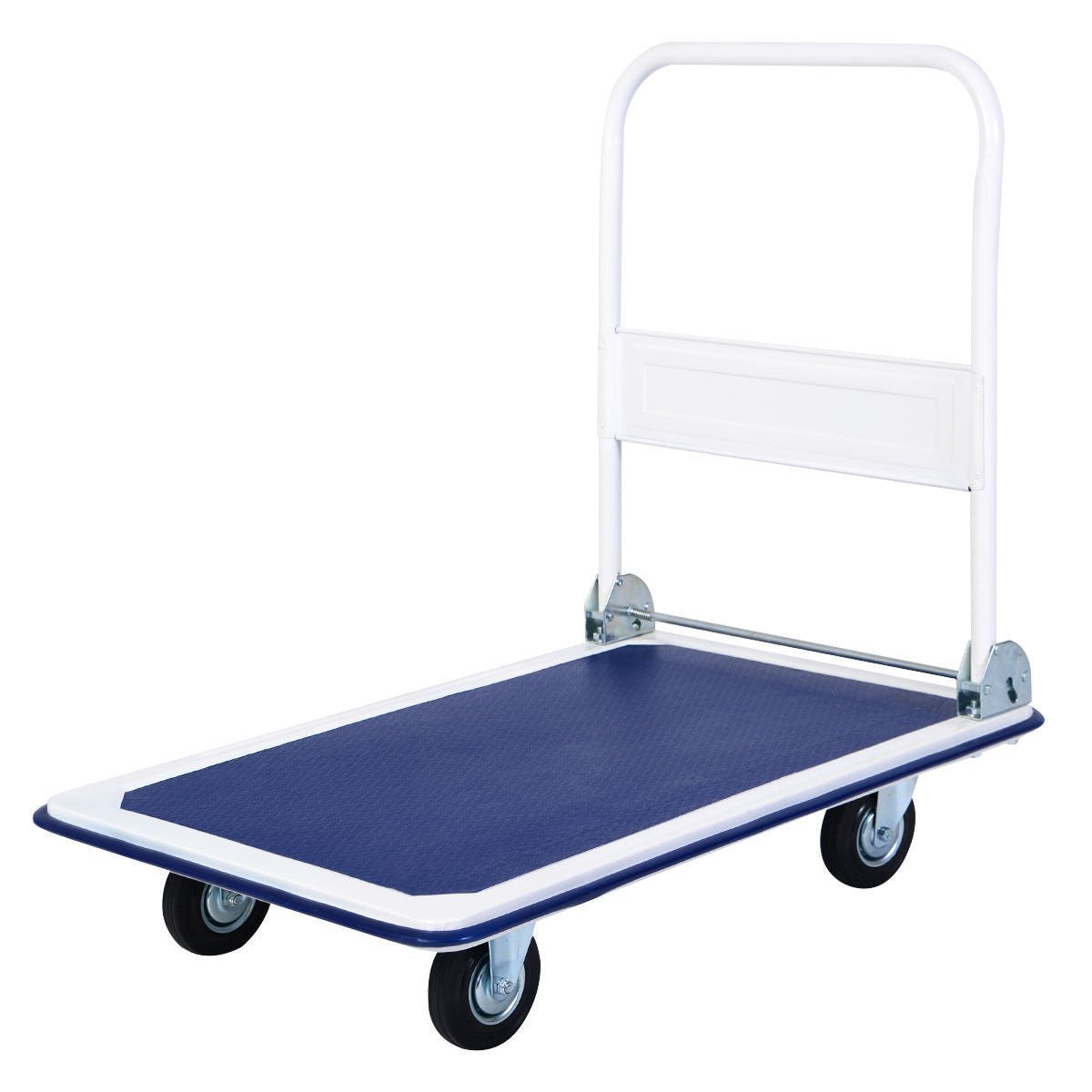 5 660lbs Platform Cart Dolly Folding Foldable Moving Warehouse Push Hand Truck, Blue, 35.5inch x 24inch (Baseboard)