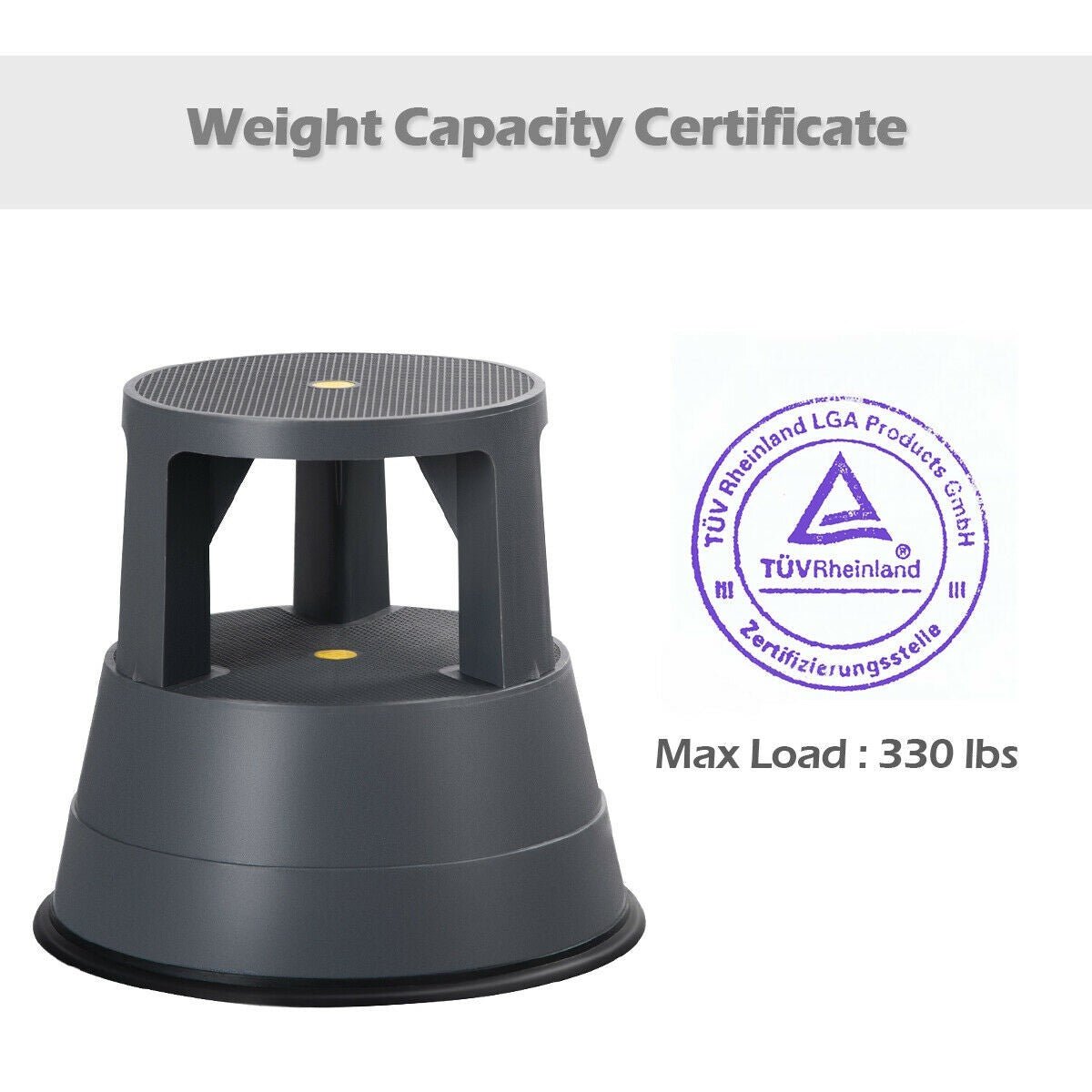 Rolling Step Stool Kick Stool Ladder w/Non-Slip Platform Casters - Image 5