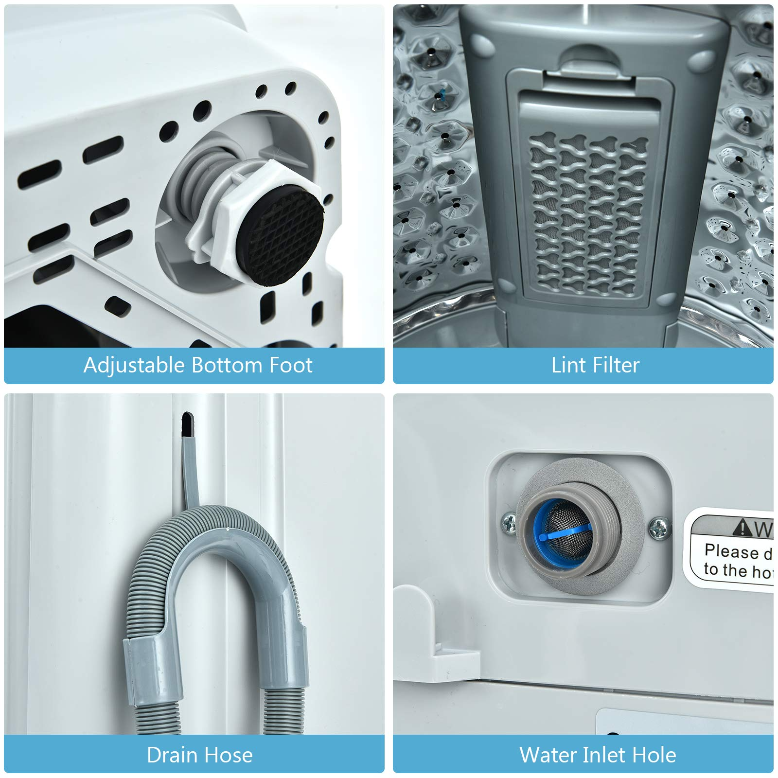 Full Automatic Top Load Washing Machine, 1.04 cu.ft, 10 Programs - Image 6