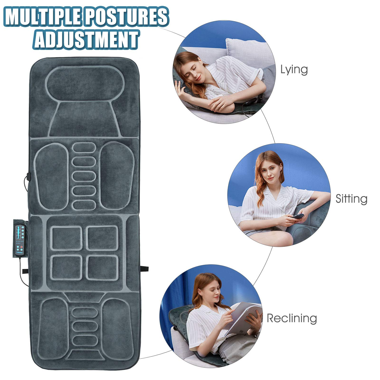 Full Body Massage Mat with Heat, Back Massage Chair Pad with 10 Vibration Motors - Image 6