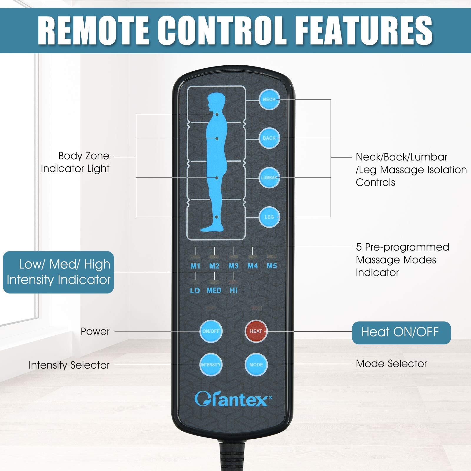 Full Body Massage Mat with Heat, Back Massage Chair Pad with 10 Vibration Motors - Image 8