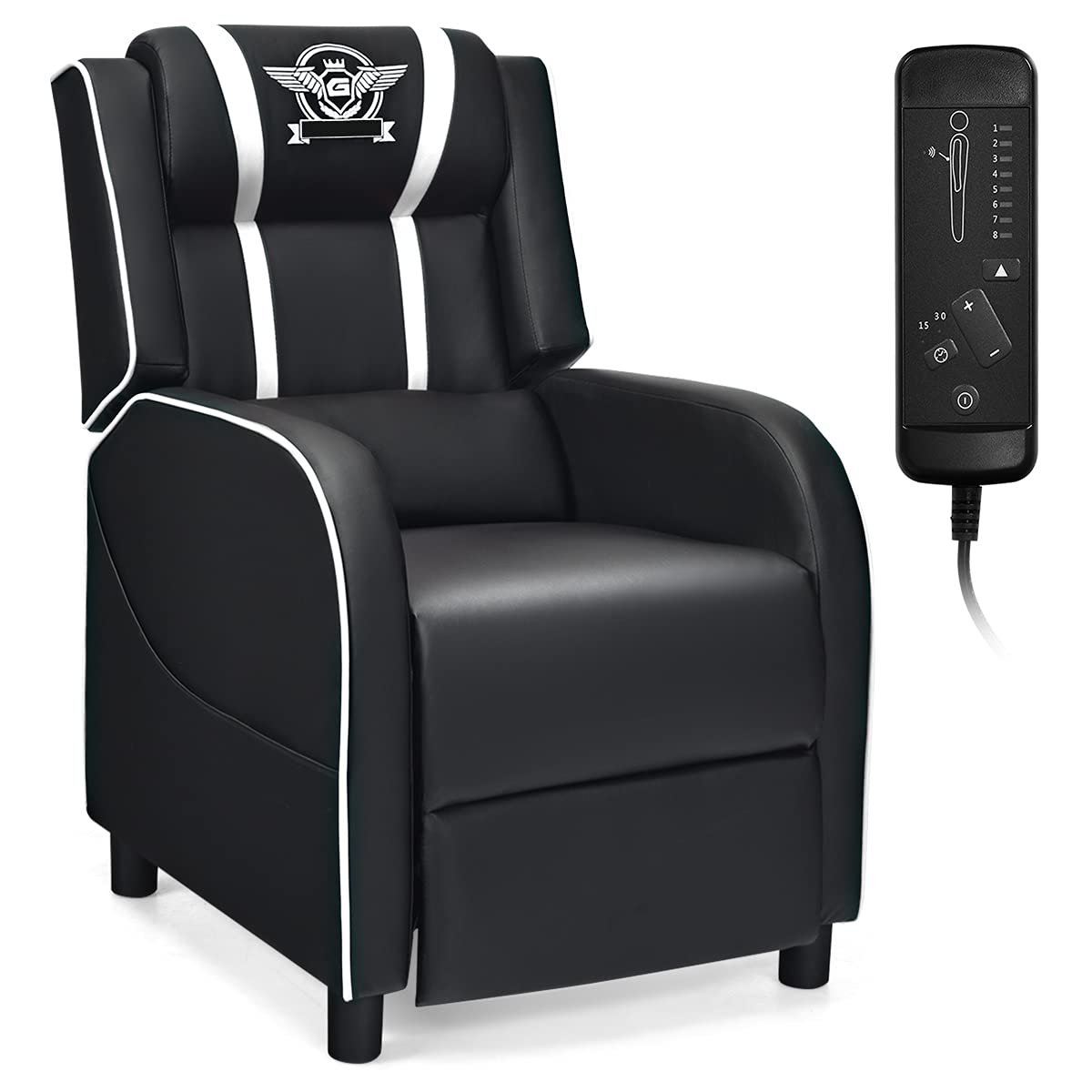 Gaming Recliner Chair, Racing Style Single Recliner Sofa w/ Cushion - Image 9