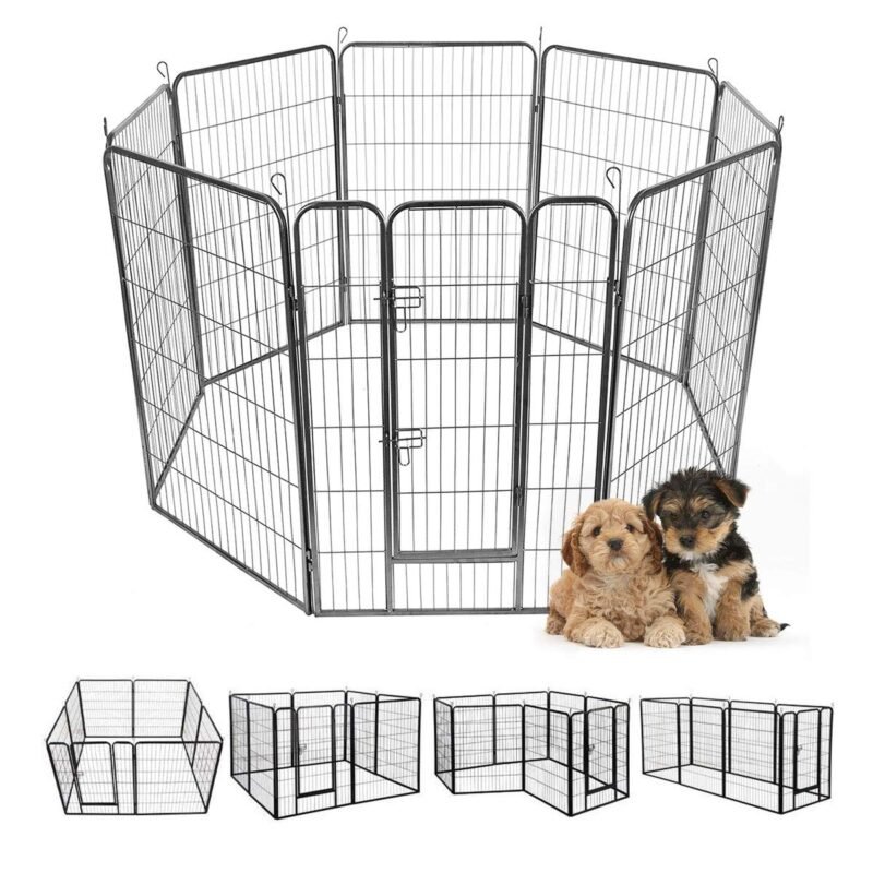 8 Panel 48 inch Dog Playpen with Door