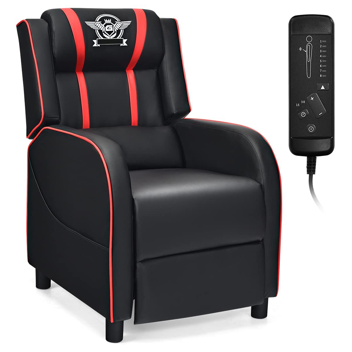 Gaming Recliner Chair, Racing Style Single Recliner Sofa w/ Cushion