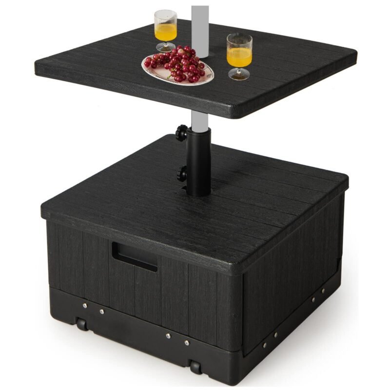 Outdoor Side Table with Umbrella Stand