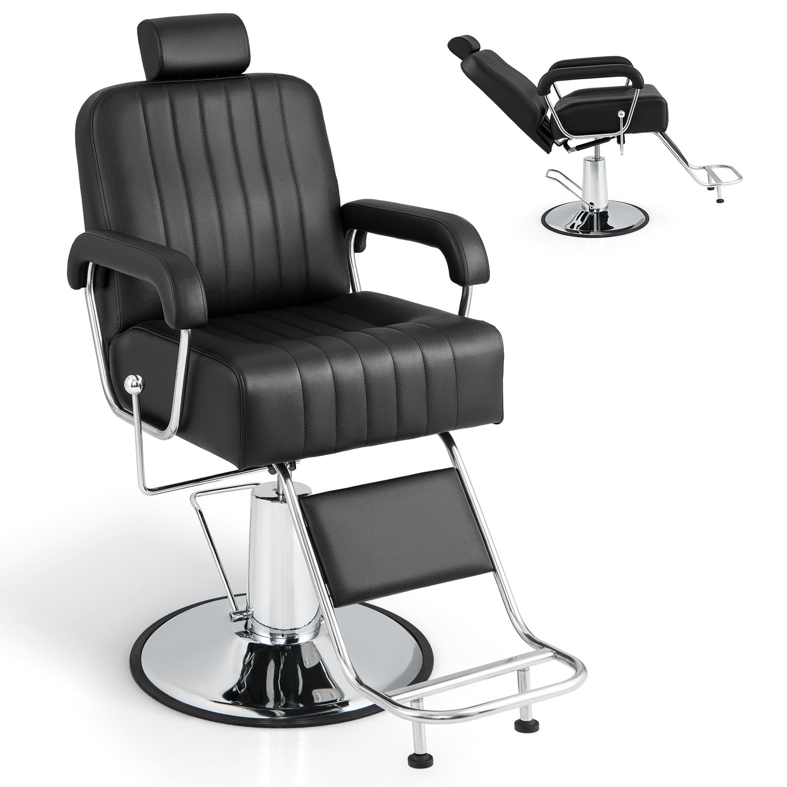 Reclining Barber Chair - Salon Chair for Hair Stylist