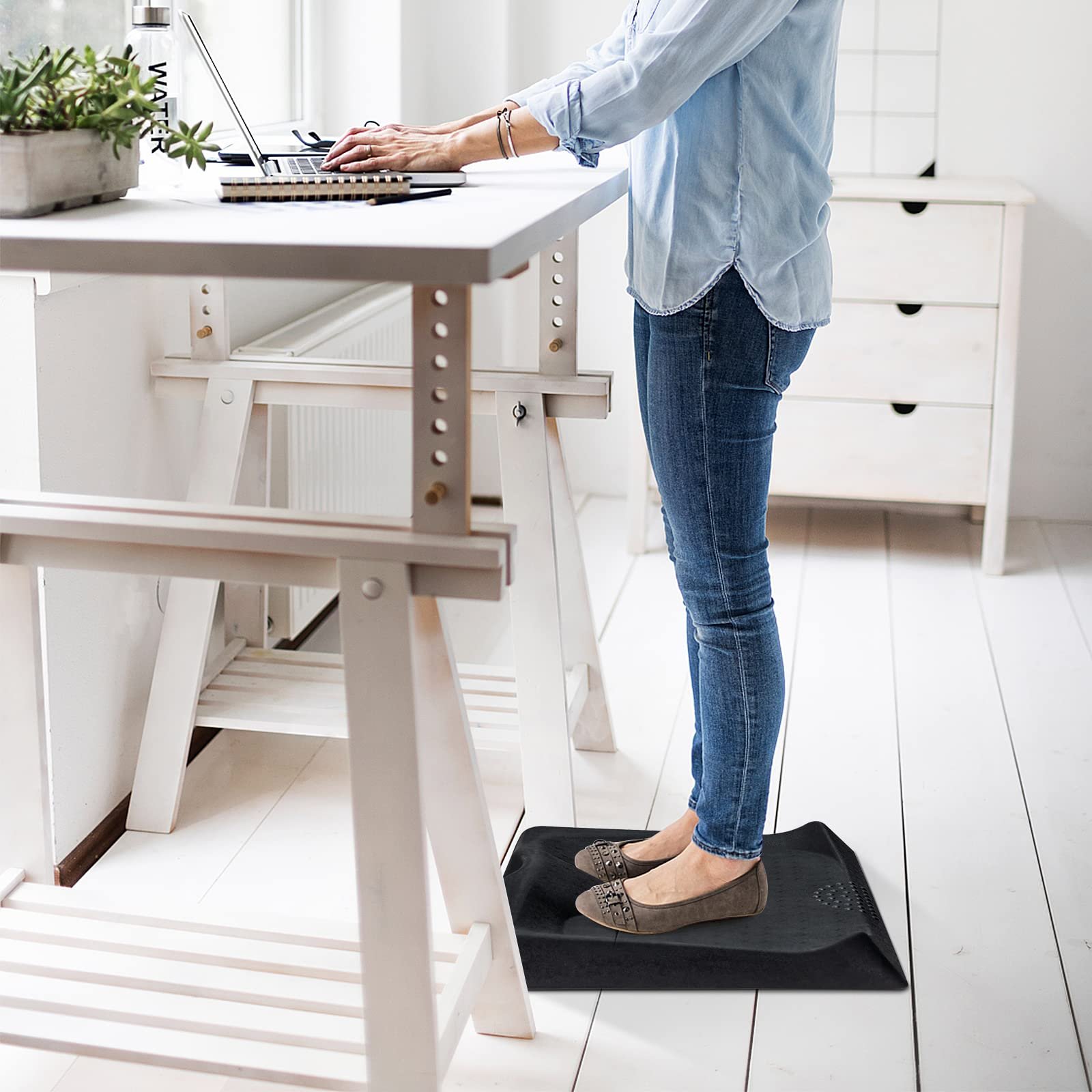 Anti Fatigue Mat, Standing Mat for Stand up Desk w/ Foot Massage Points Diverse Terrain & Beveled Edges - Image 4